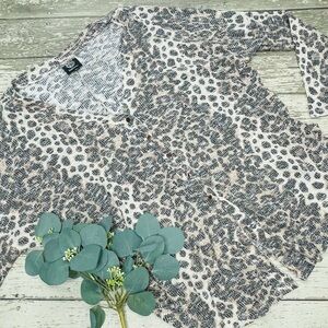 Bobeau Animal Print Lightweight Cardigan